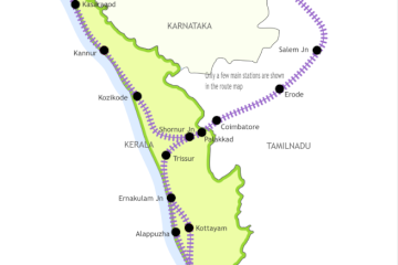 Bangalore to Kerala Train Routes and Trains Details